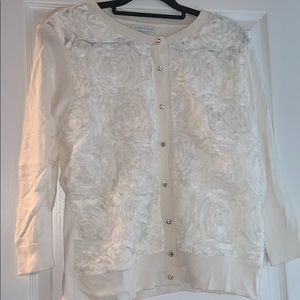 Flower textured cardigan